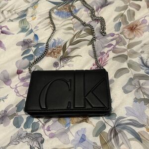 Calvin Klein Black Crossbody Bag with Chain Strap